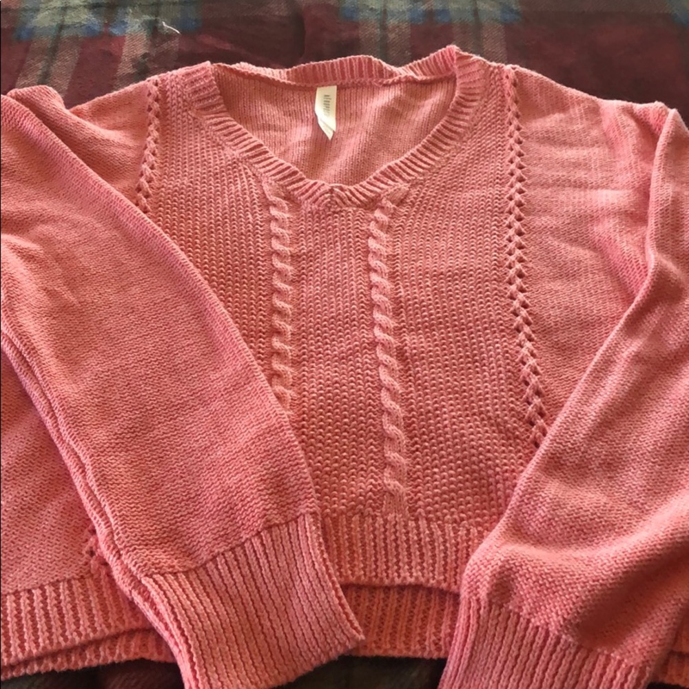 Cropped sweater- peach color